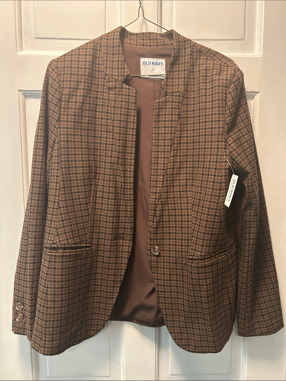 Old Navy Brown Houndstooth Women's Blazer Jacket